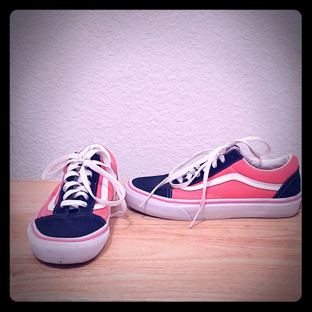 Hot 🔥 Pink and Navy Suede Van Sneakers